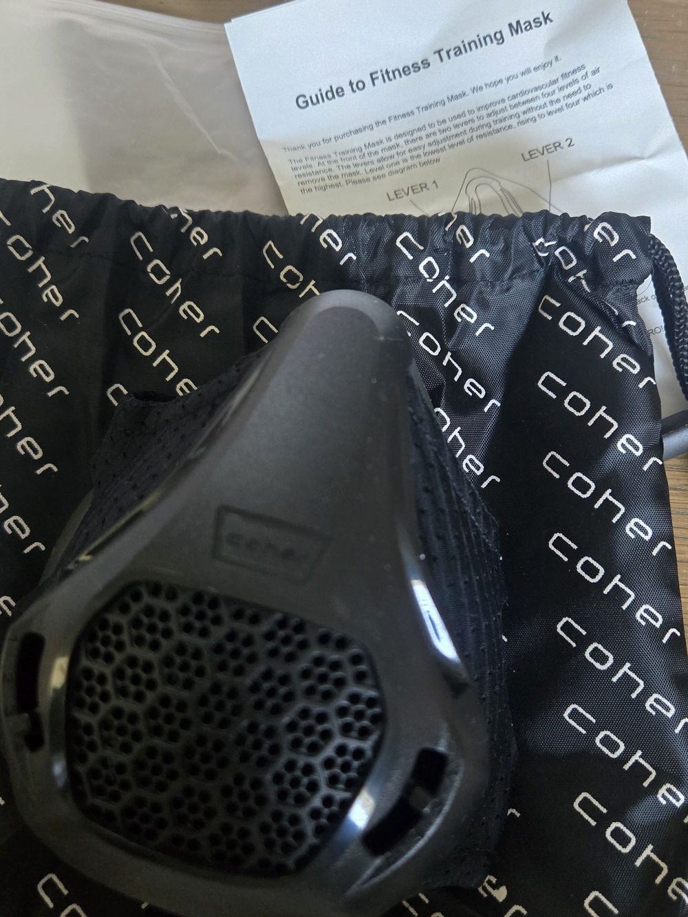 New COHER Black Performance Face Mask with Branded Strap